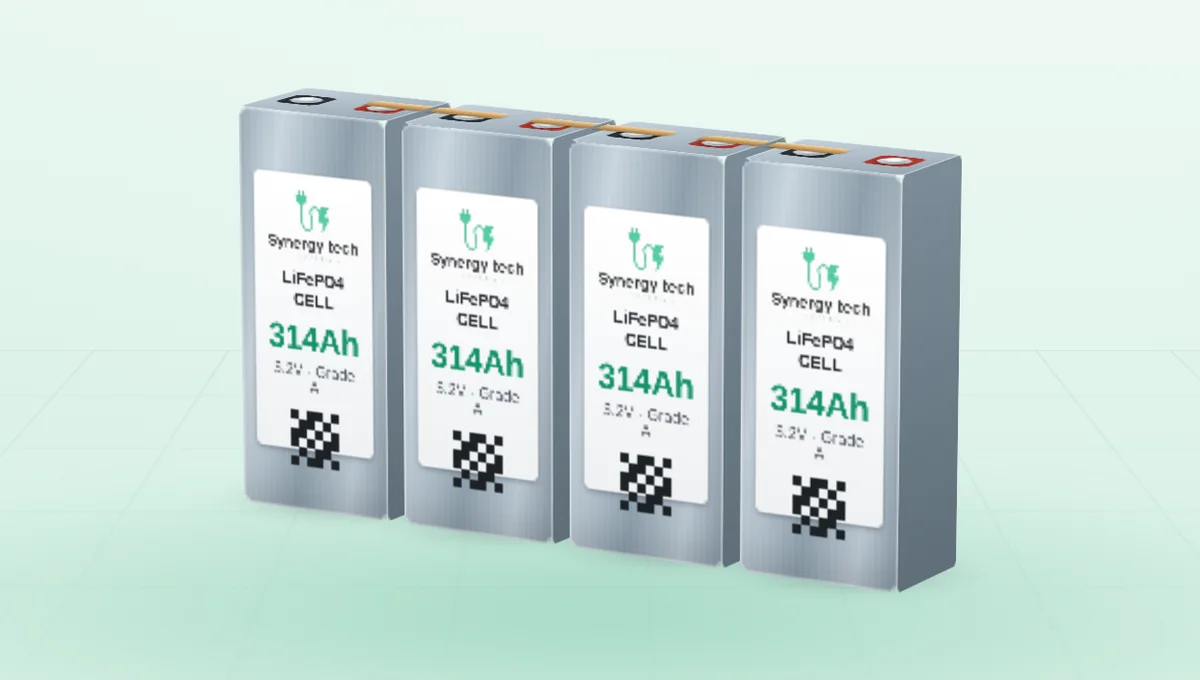 Synergy Technology Grade A LiFePO4 prismatic cells 314Ah with busbars